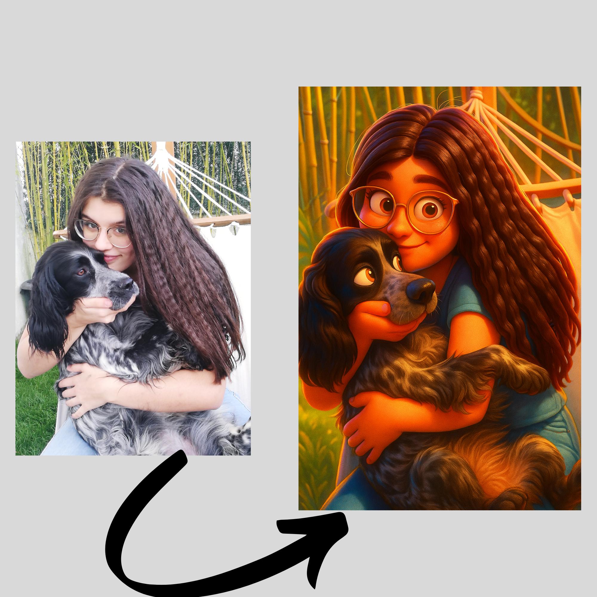 Custom Pet Portrait: Cartoon Style Dog or Cat Art - Poster, Framed, or Canvas