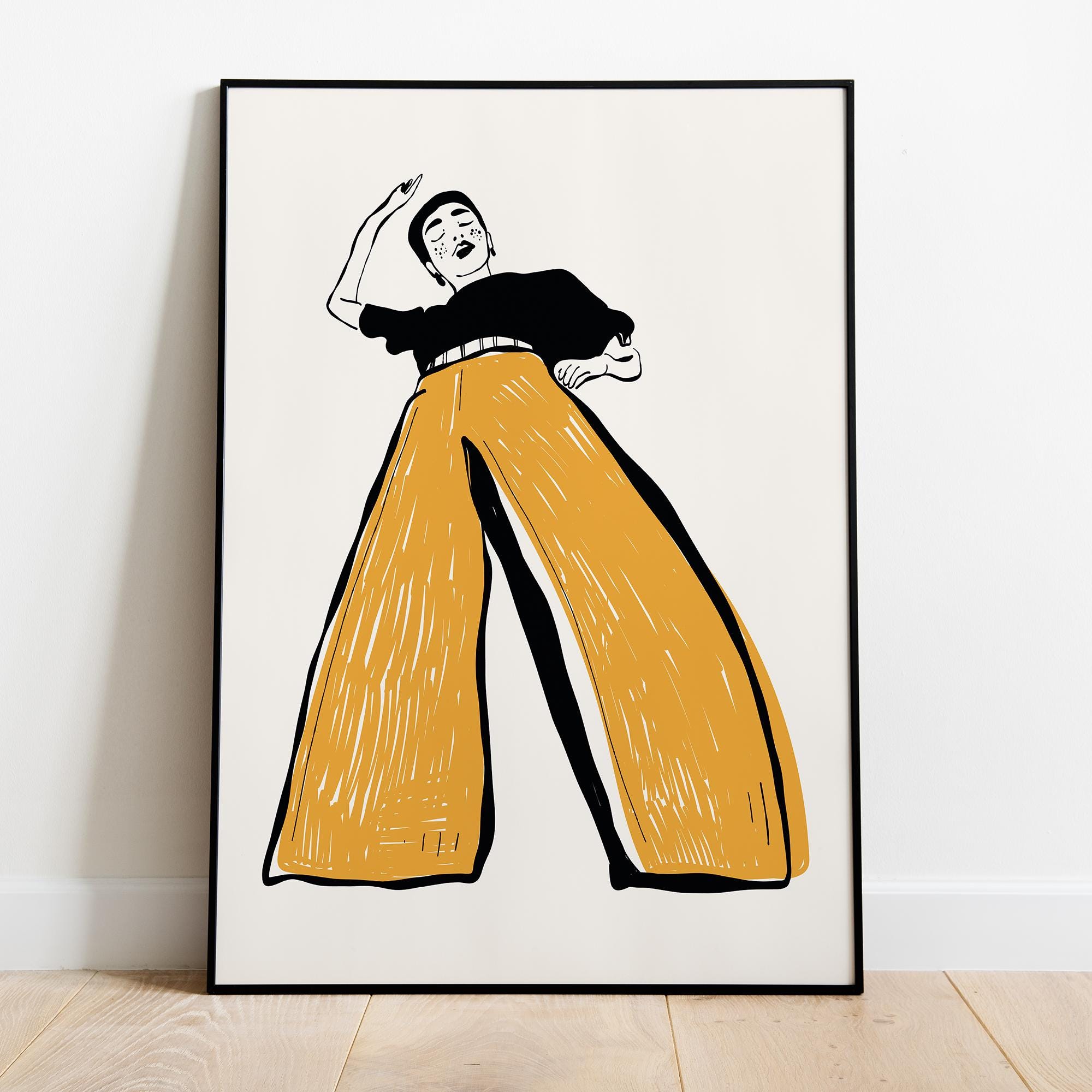 Trendy Abstract Art Poster - Museum-Quality Print with Durable Pine Frame - Available in 3 Colors, Multiple Sizes - Ready to Hang