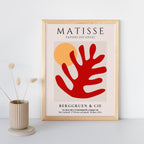 Matisse Red Coral Cutout Poster - Museum-Quality Art Print - Solid Wood Frame - Modern Wall Art - Ready to Hang