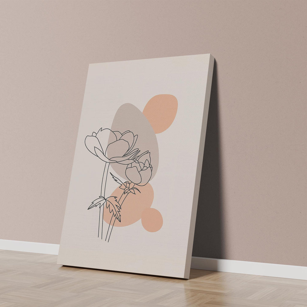 Minimal Botanical Line Art Poster – Modern Flower Wall Art for Living Room, Office & Bedroom – Neutral Wall Decor Print