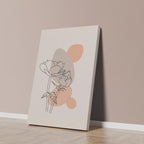 Minimal Botanical Line Art Poster – Modern Flower Wall Art for Living Room, Office & Bedroom – Neutral Wall Decor Print