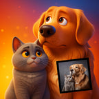 Custom Pet Portrait: Cartoon Style Dog or Cat Art - Poster, Framed, or Canvas