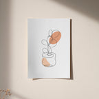 Minimalist Line Art Botanical Print – Abstract Plant Drawing, Modern Boho Wall Art, Scandinavian Home Decor, Neutral Aesthetic Poster