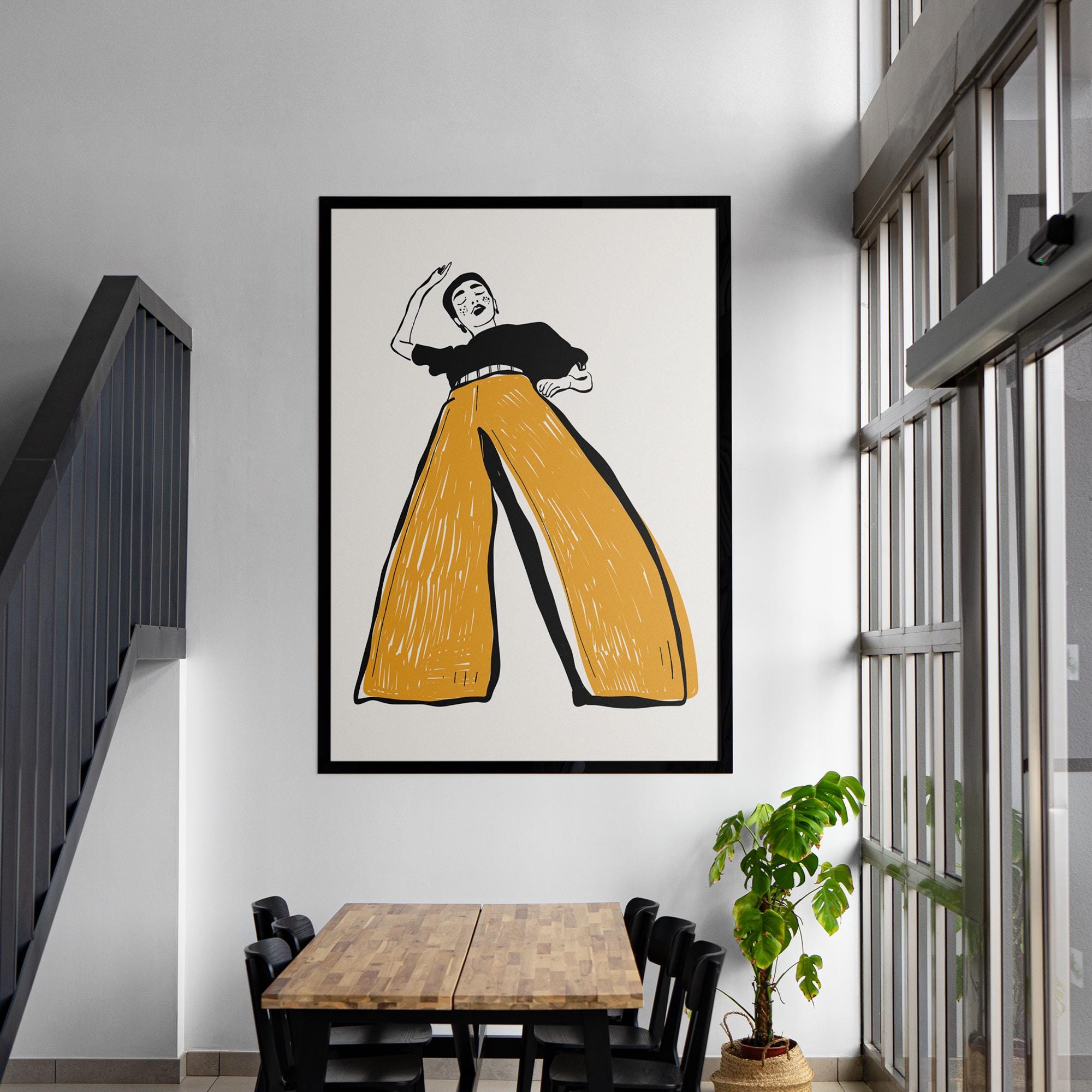 Trendy Abstract Art Poster - Museum-Quality Print with Durable Pine Frame - Available in 3 Colors, Multiple Sizes - Ready to Hang