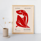Matisse Inspired Cut-Out Art Poster - Museum-Quality Print with Solid Wood Frame, 3 Color Options, Ready to Hang