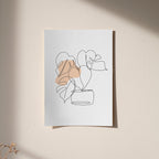 Monstera Line Art Print - Minimalist Botanical Wall Art - Scandinavian Plant Poster - Modern Home Decor