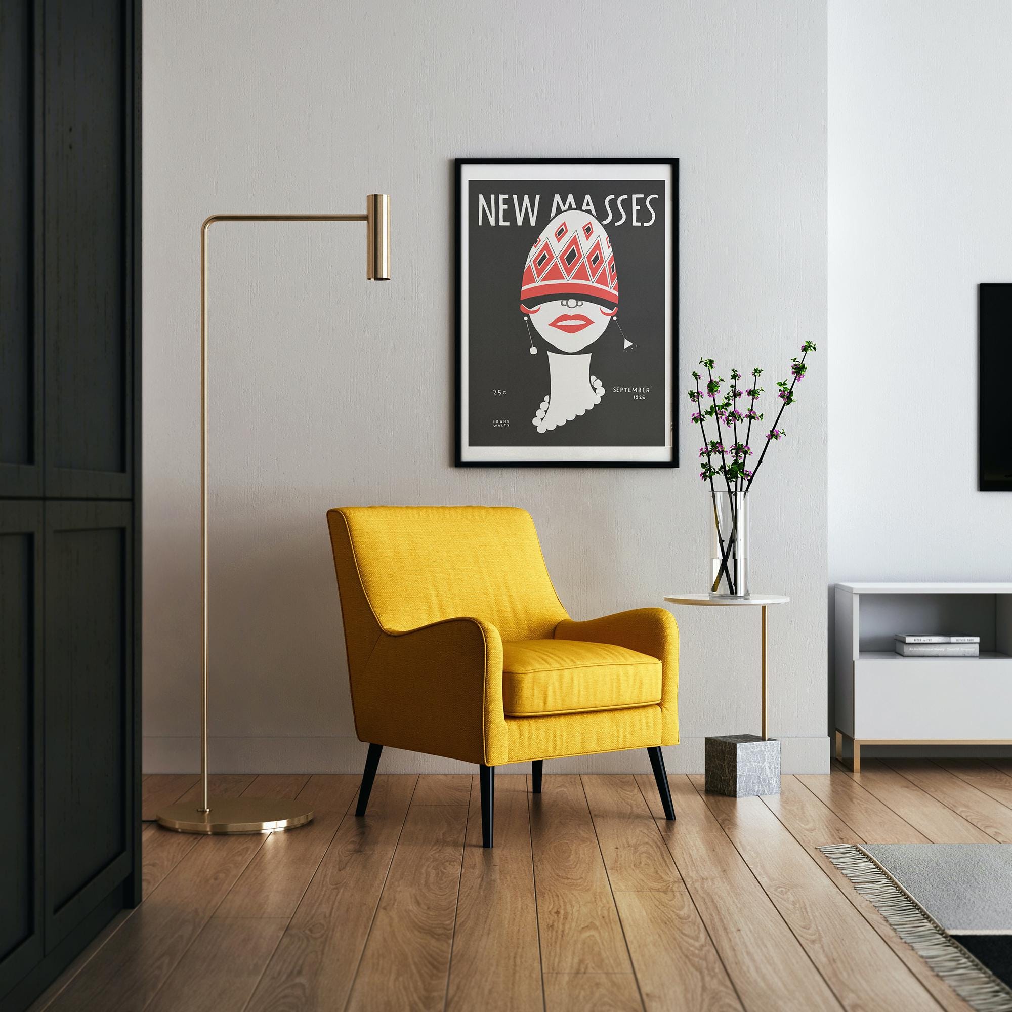Vintage Art Deco Poster, 1926 Frank Walts Print-Museum-Quality Matte Paper, Sturdy Wood Frame (White/Wood/Black)- Sustainable, Ready to Hang
