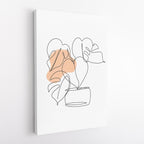 Monstera Line Art Print - Minimalist Botanical Wall Art - Scandinavian Plant Poster - Modern Home Decor