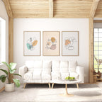 Boho Botanical Line Art Prints – Minimalist Plant & Face Wall Art Set of 3 – Neutral Abstract Poster for Modern Home Decor