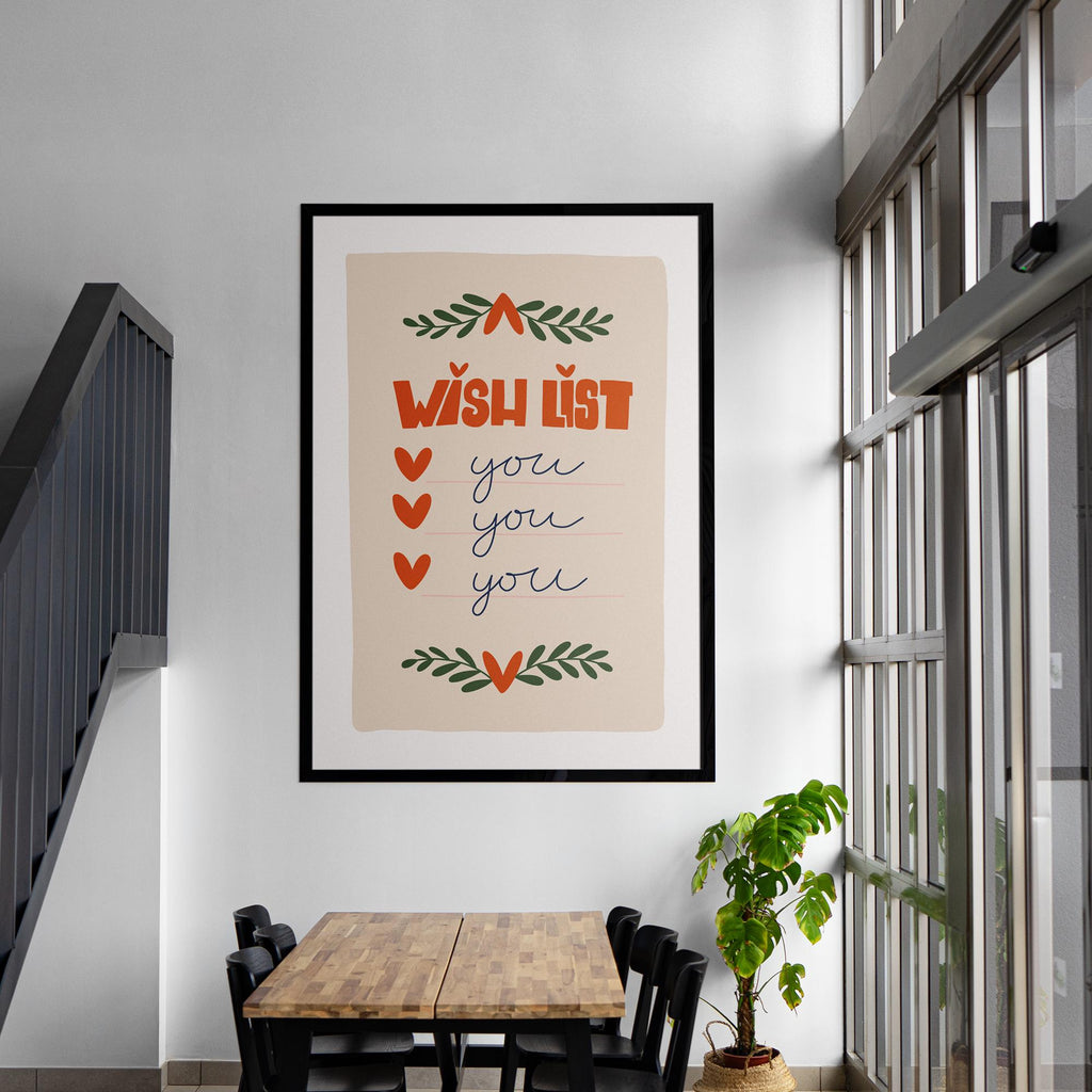 Wishlist Poster with Premium Wooden Frame - Museum-Quality Paper, Ready-to-Hang, Sustainable & Luxurious Home Décor Wall Art