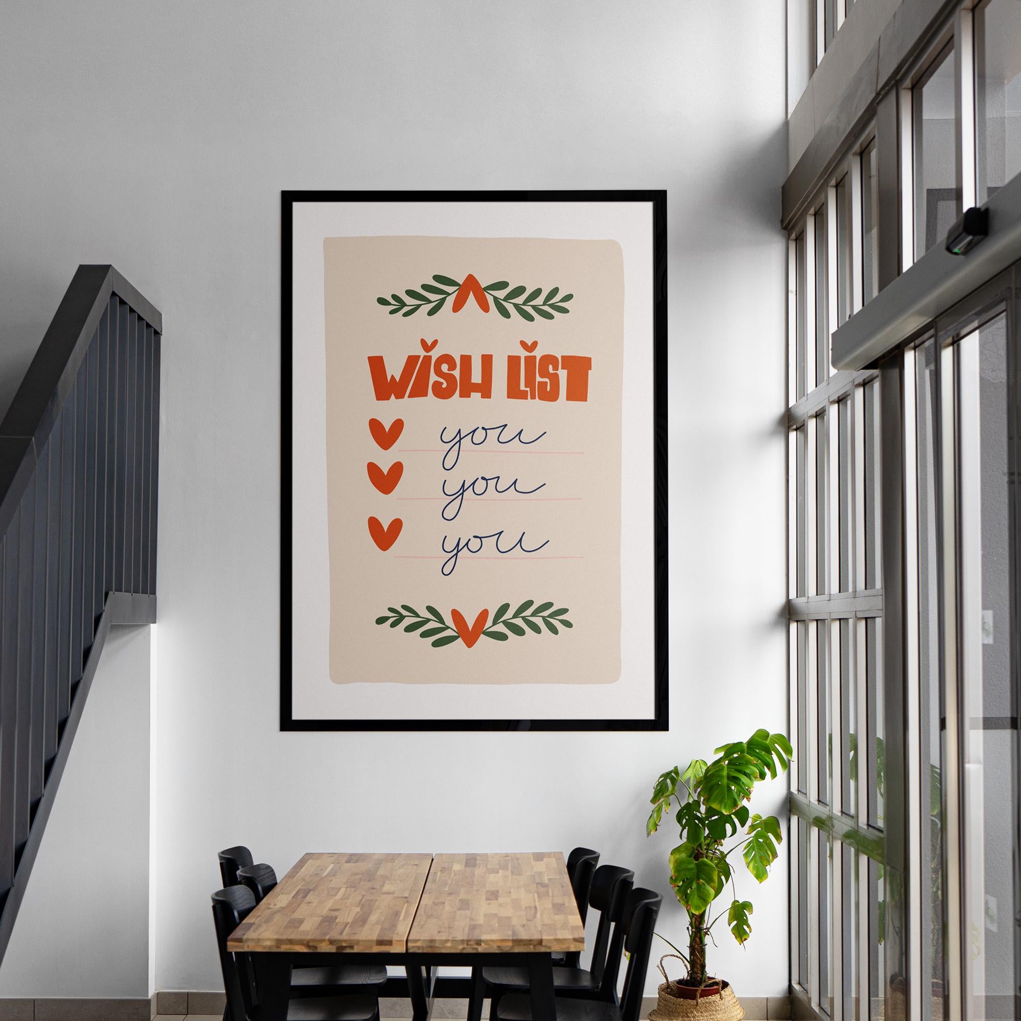 Wishlist Poster with Premium Wooden Frame - Museum-Quality Paper, Ready-to-Hang, Sustainable & Luxurious Home Décor Wall Art