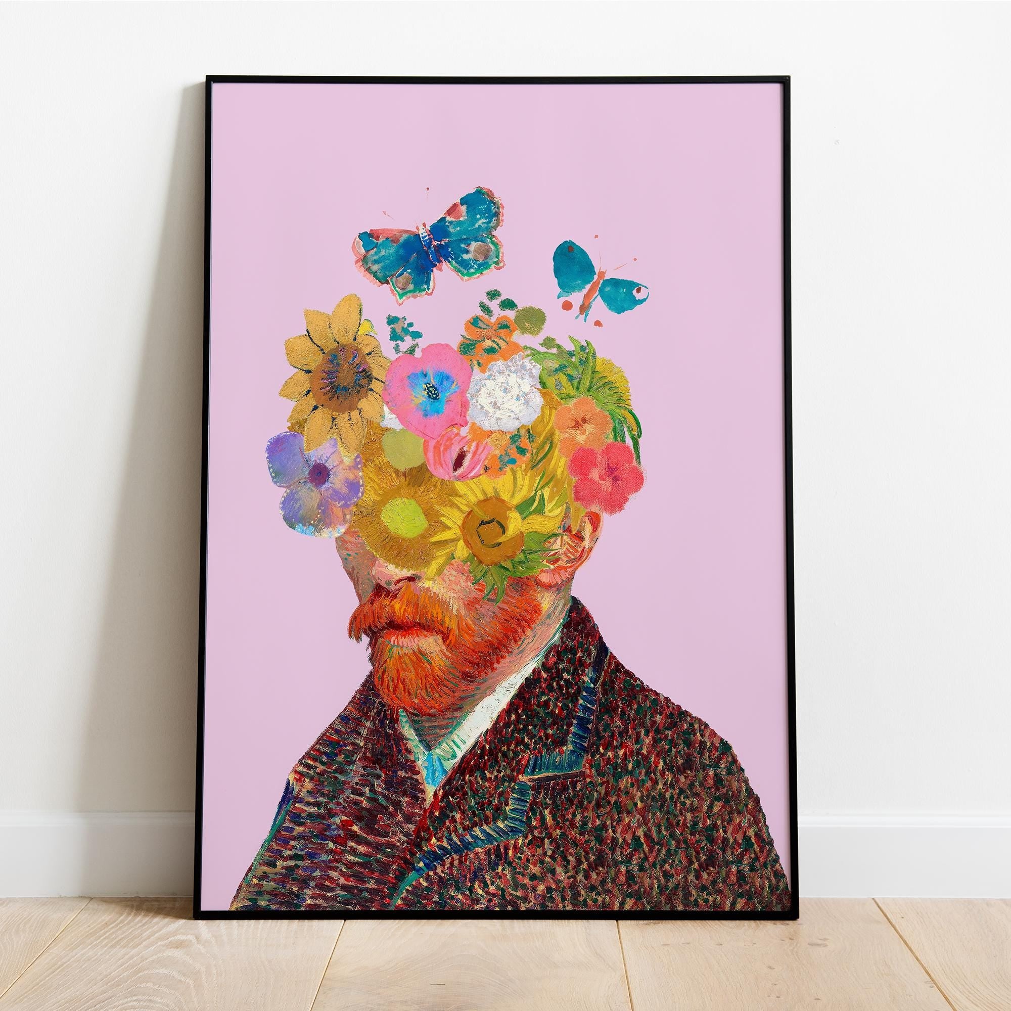 High-Quality Floral Art Print - Museum-Grade Matte Paper, Solid Wood Frame (Black, White, Natural), Ready to Hang, Eco-Friendly