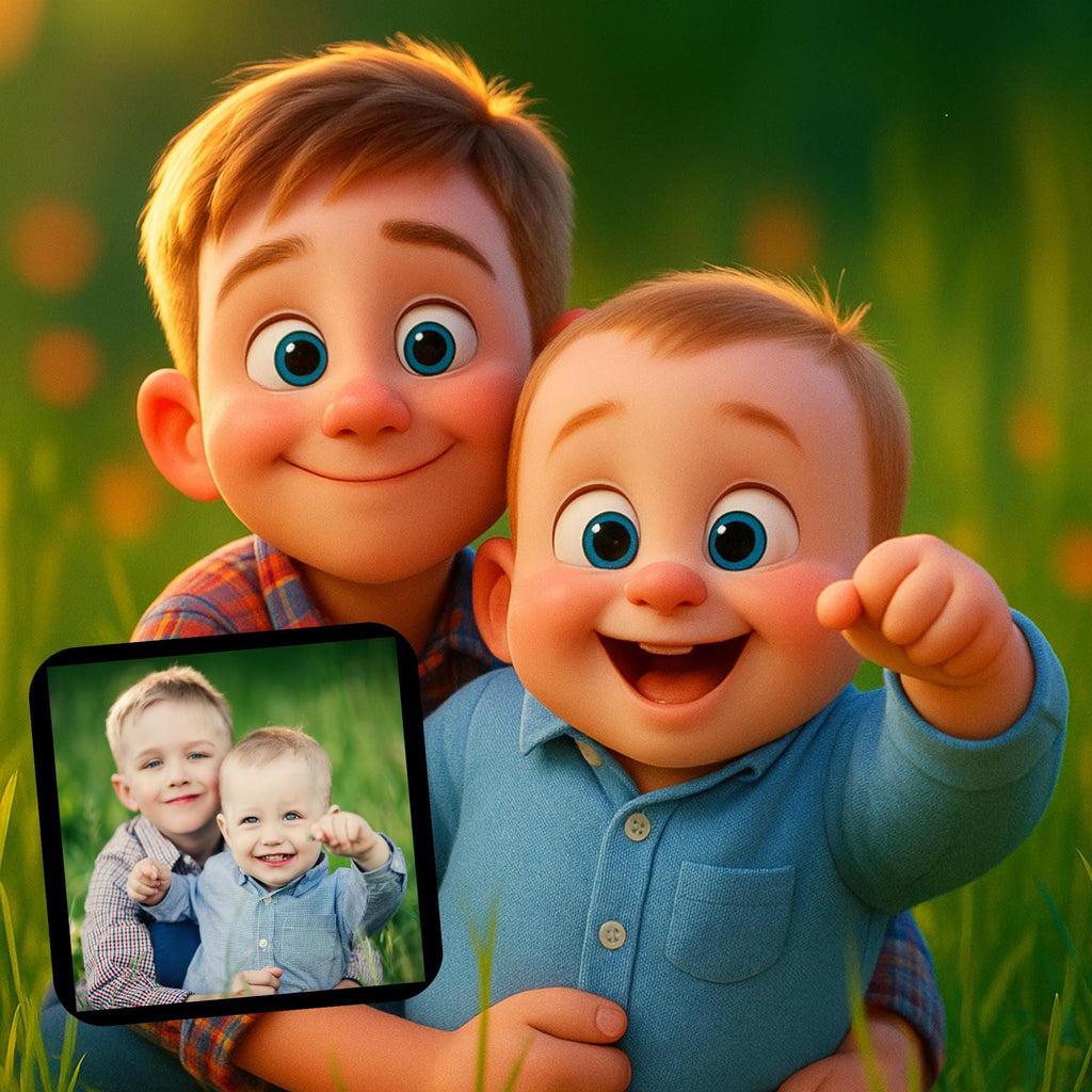 Custom Baby Cartoon Portrait: Personalized Nursery Wall Art