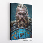 Viking Warrior Wall Art | Norse Mythology Poster | Framed or Canvas Print | Nordic Decor | Battle-Ready Viking | Gift | Digital Print