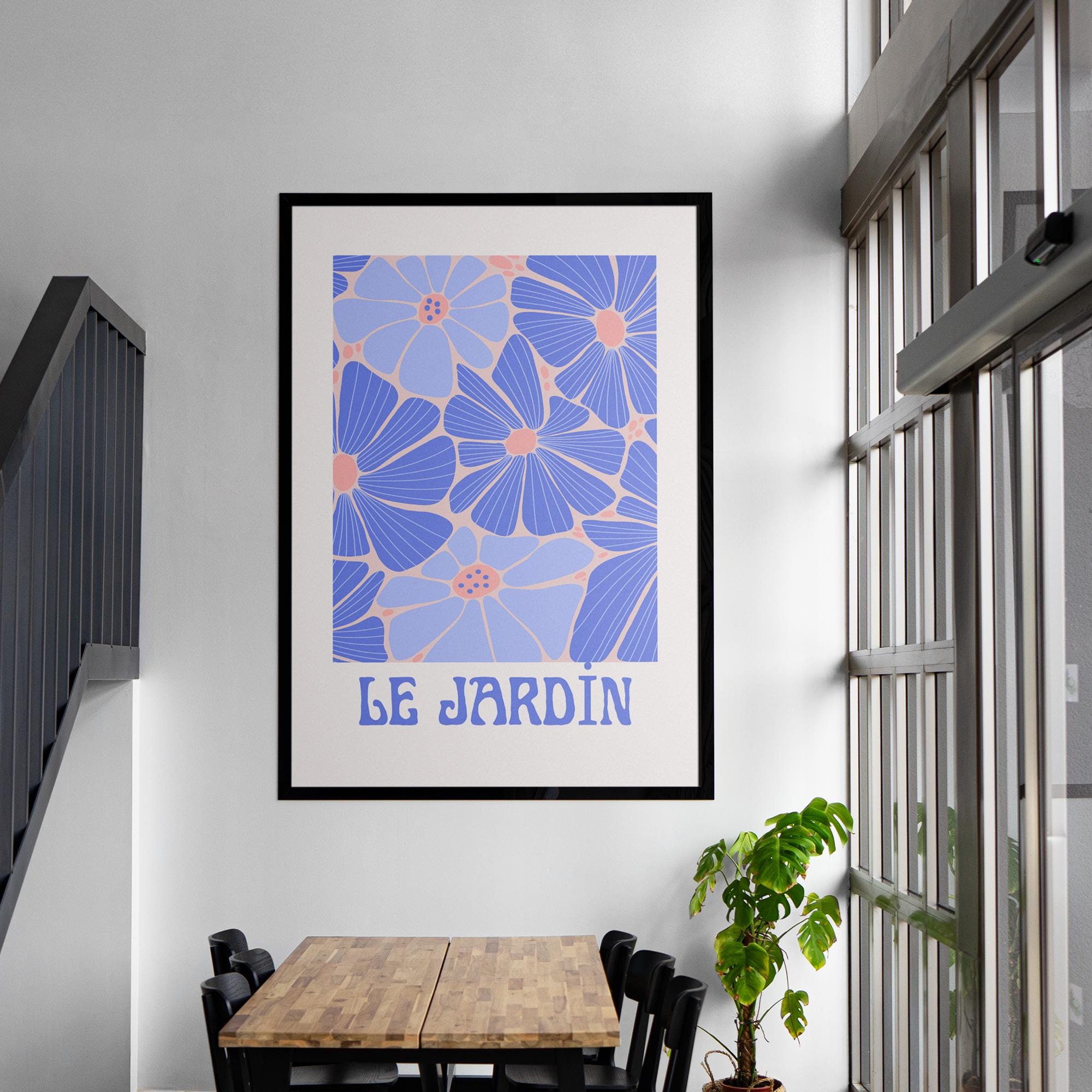 Le Jardin Floral Poster - Museum-Quality Art with Durable Pine Frame, Shatterproof Plexiglass, Eco-Friendly Paper, Ready to Hang