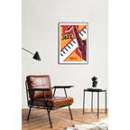 All That Jazz Framed Poster - Museum-Quality Matte Paper, Wood Frame - Saxophone & Piano Artwork, 1976 Berlin Jazz Concert Print