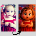 Custom Baby Cartoon Portrait: Personalized Nursery Wall Art