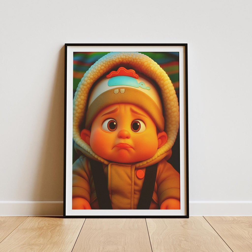 Custom Baby Cartoon Portrait: Personalized Nursery Wall Art