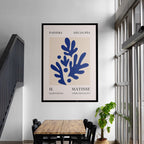 Matisse-Inspired Blue Abstract Cut-Out Poster - Museum Quality Paper, Ready-to-Hang, Sustainable Materials, Elegant Home Decor