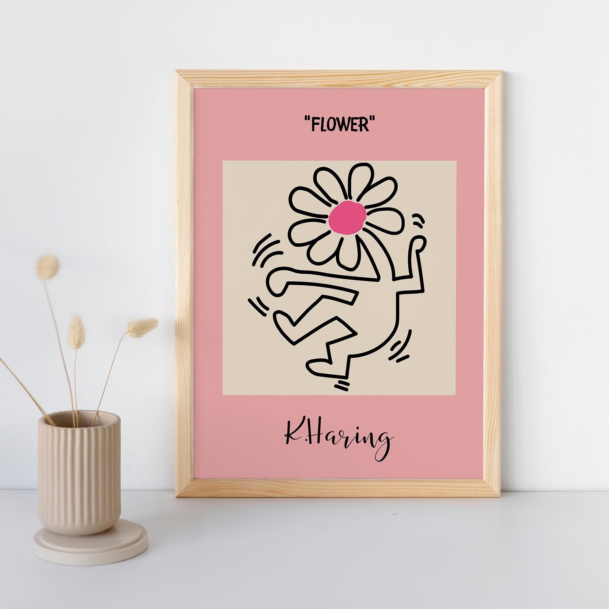 Flower Poster with Durable Wood Frame | Museum-Quality Paper, Ready to Hang | Modern Art Decor for Home or Office