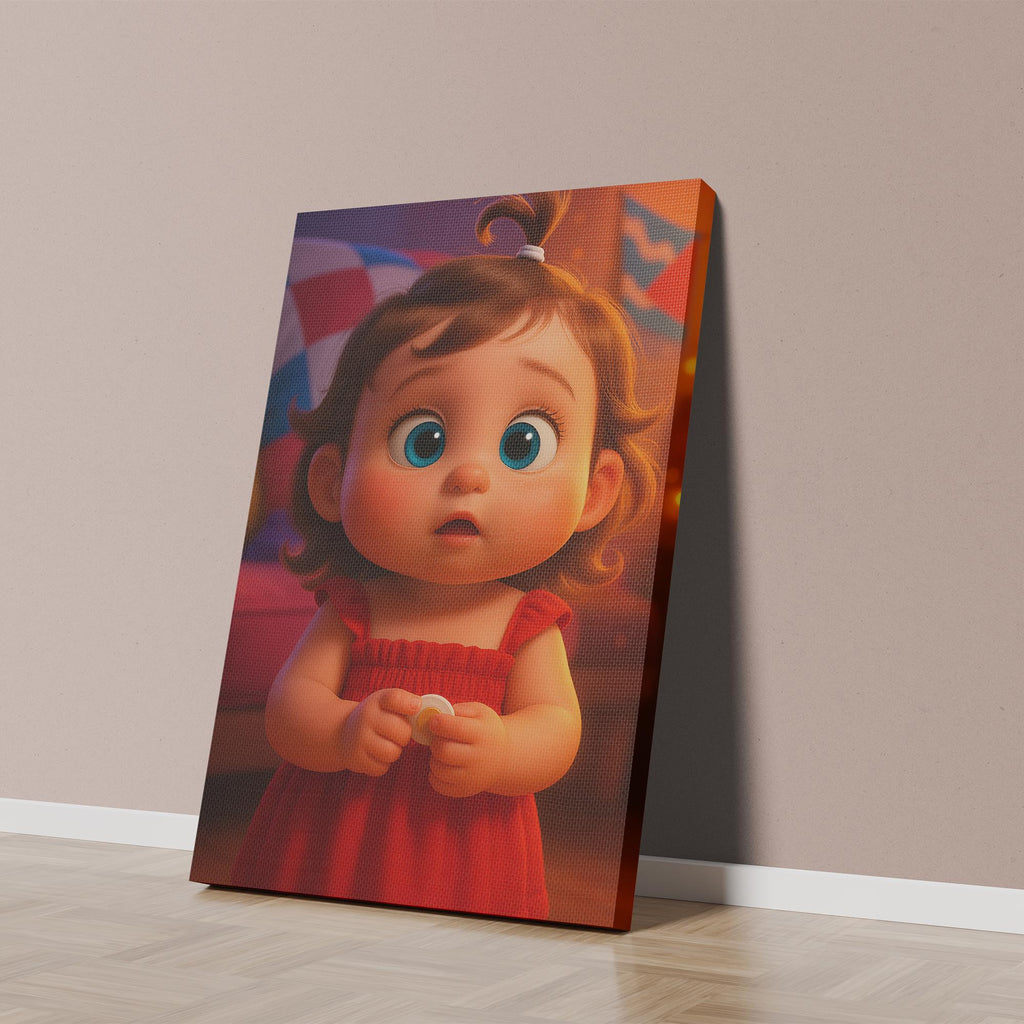 Custom Baby Cartoon Portrait: Personalized Nursery Wall Art