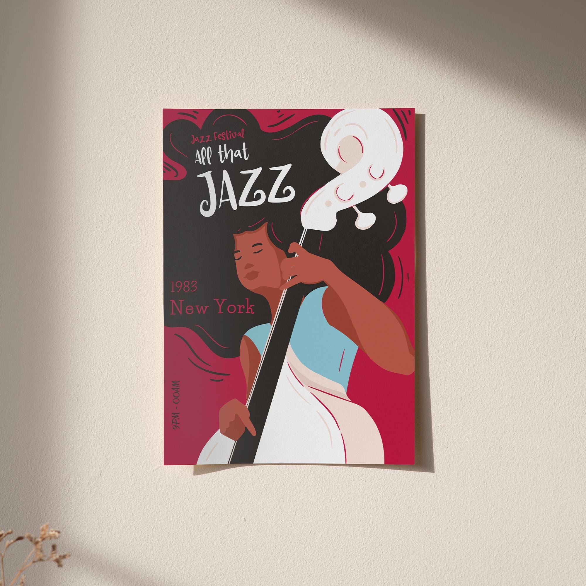 1983 New York Jazz Festival Poster - Premium Quality, FSC Certified Paper, Solid Pine Frame, Ready to Hang - Perfect for Jazz Lovers!
