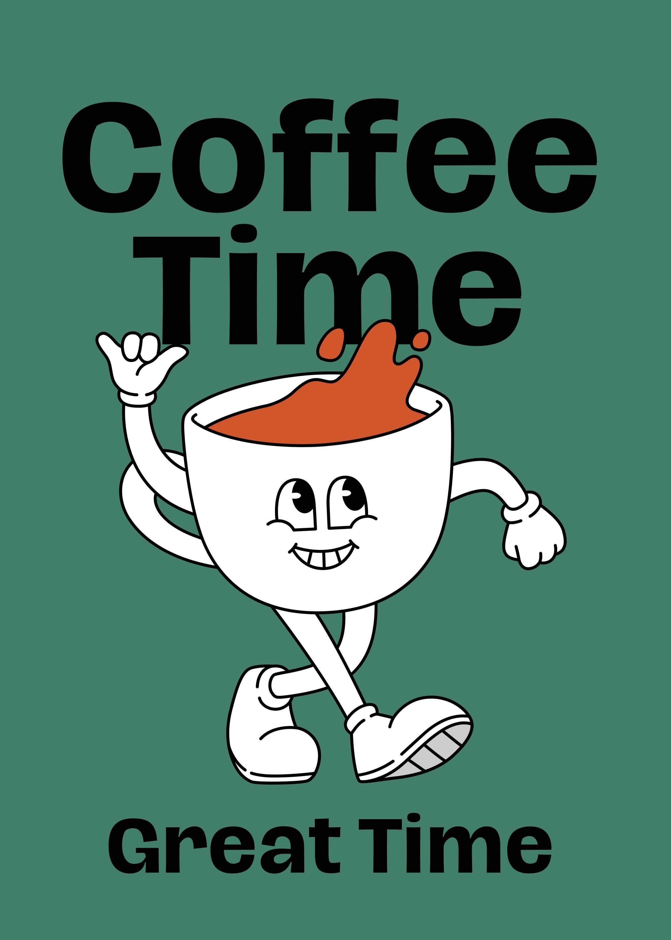 Coffee Time Art Poster - Premium Wooden Frame, Museum-Quality Paper, Sustainable Materials, Ready-to-Hang, Perfect Gift Idea