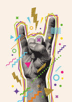 Retro Pop Art Hand Sign Poster - Museum-Quality Matte Print, Premium Pine Frame, Plexiglass Protection - 3 Frame Colors Available!