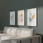 Boho Botanical Line Art Prints – Minimalist Plant & Face Wall Art Set of 3 – Neutral Abstract Poster for Modern Home Decor