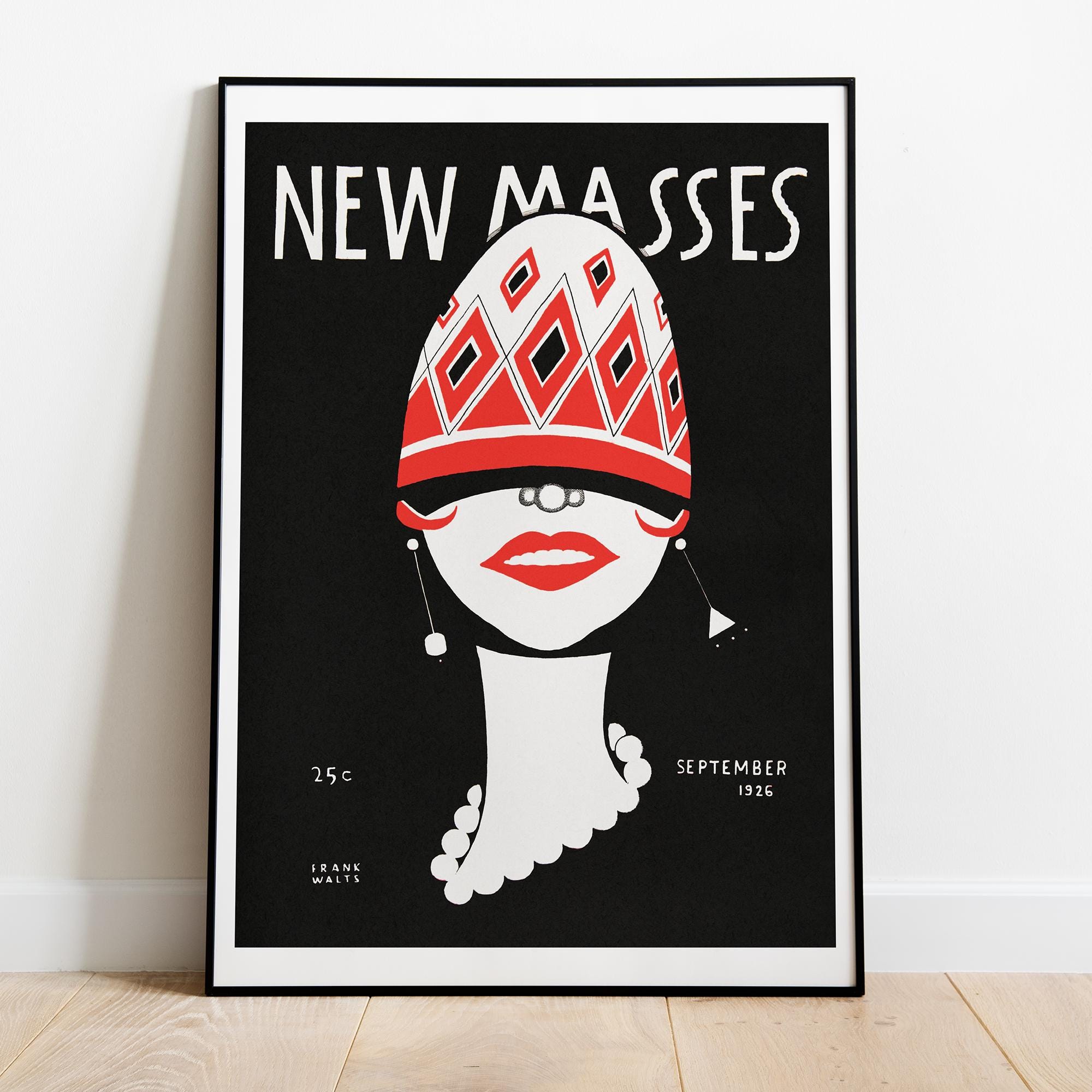 Vintage Art Deco Poster, 1926 Frank Walts Print-Museum-Quality Matte Paper, Sturdy Wood Frame (White/Wood/Black)- Sustainable, Ready to Hang