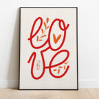 Love You Poster - Museum-Quality Art Print, Solid Wood Frame, Ready to Hang, Sustainable Paper, Perfect Gift for Home Decor