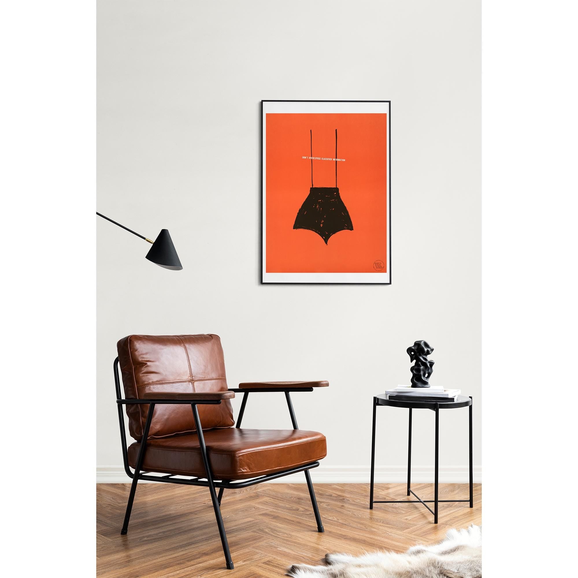 Vintage-Inspired Poster - 'Don’t Overexpose Classified Information' - Museum Quality Matte Paper, Durable Pine Frame in Black, White,or Wood
