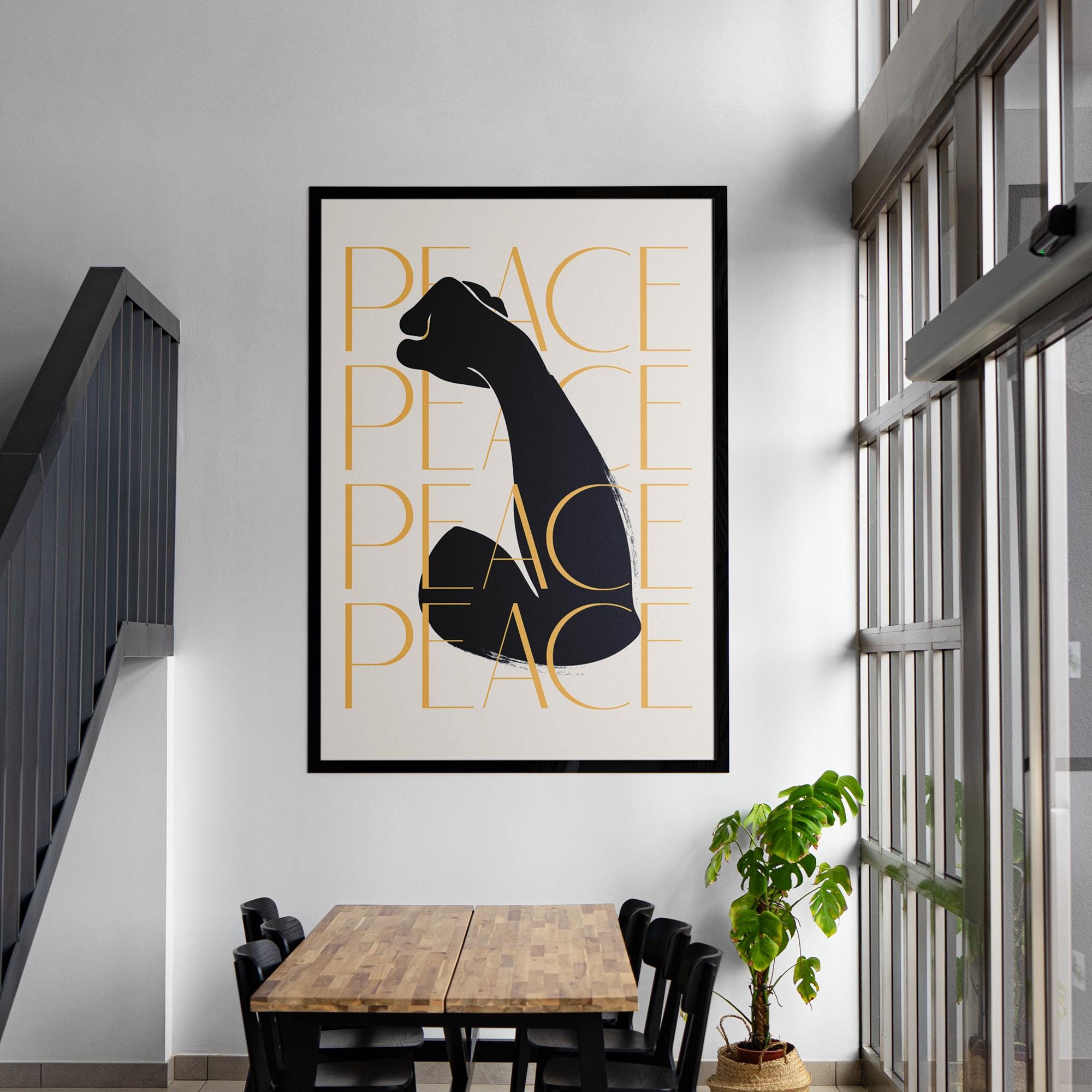 Minimalist Peace Poster | Luxury Framed Art Print | Museum-Quality Paper | Sustainable FSC Certified | Three Frame Colors | Ready to Hang
