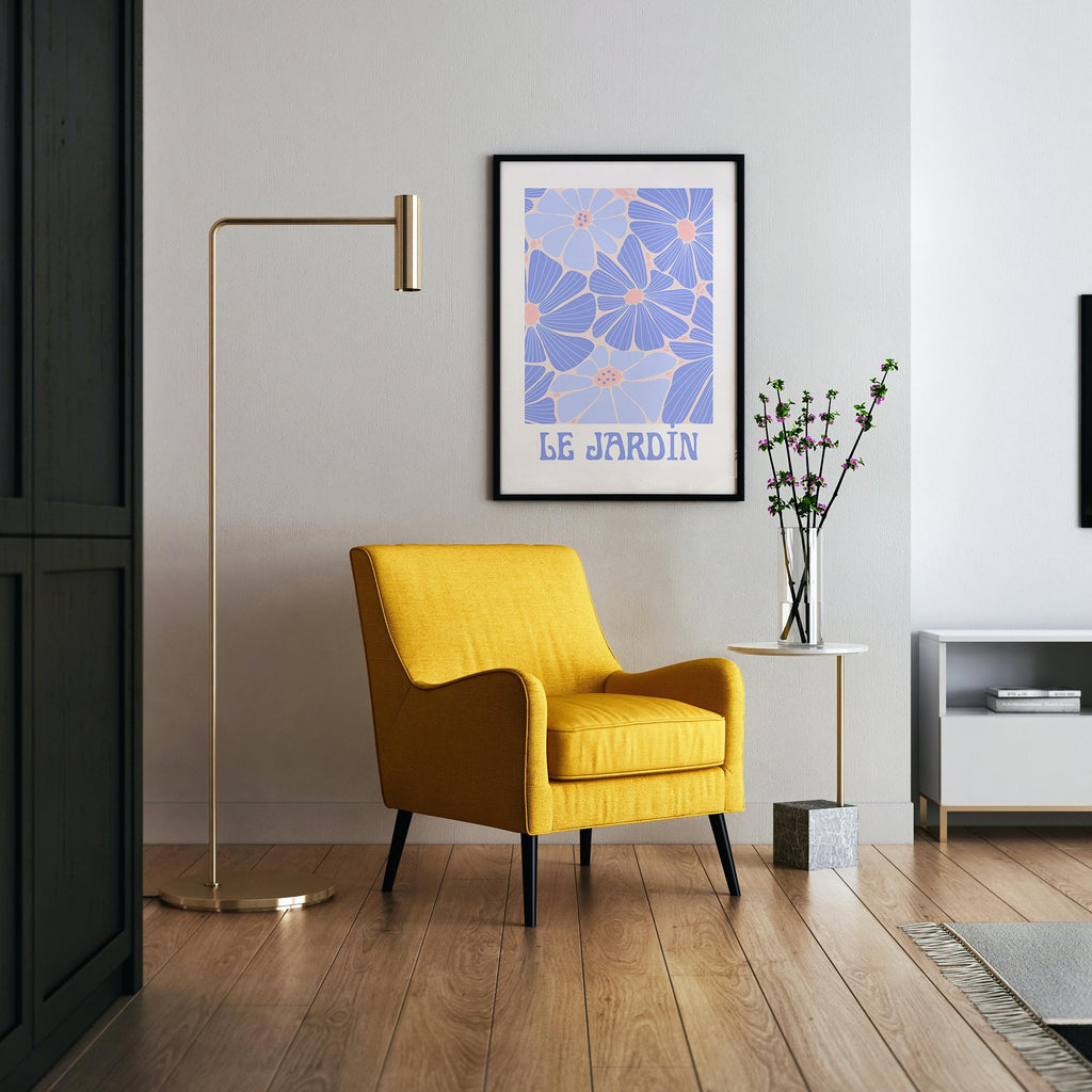 Le Jardin Floral Poster - Museum-Quality Art with Durable Pine Frame, Shatterproof Plexiglass, Eco-Friendly Paper, Ready to Hang