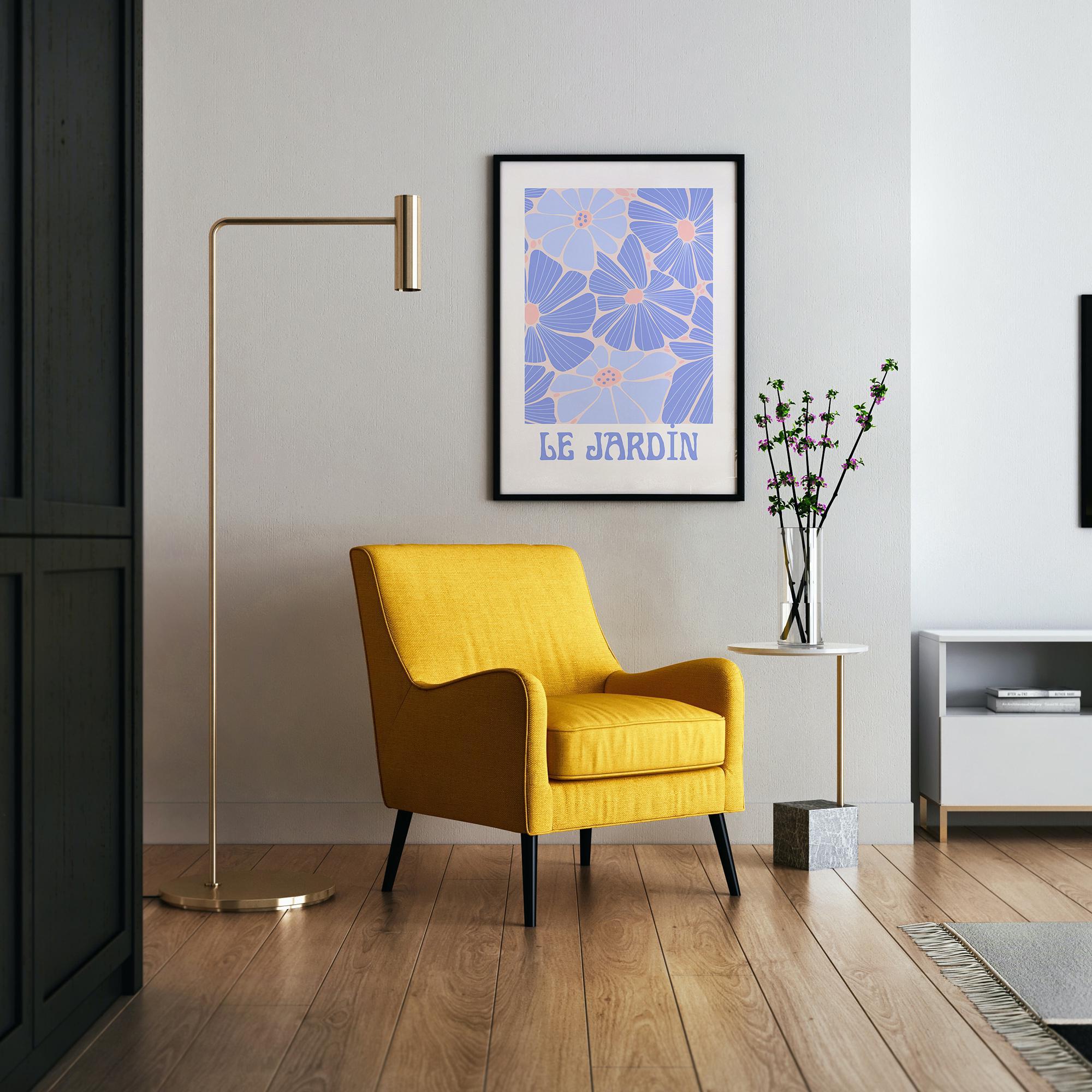 Le Jardin Floral Poster - Museum-Quality Art with Durable Pine Frame, Shatterproof Plexiglass, Eco-Friendly Paper, Ready to Hang