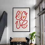 Love You Poster - Museum-Quality Art Print, Solid Wood Frame, Ready to Hang, Sustainable Paper, Perfect Gift for Home Decor