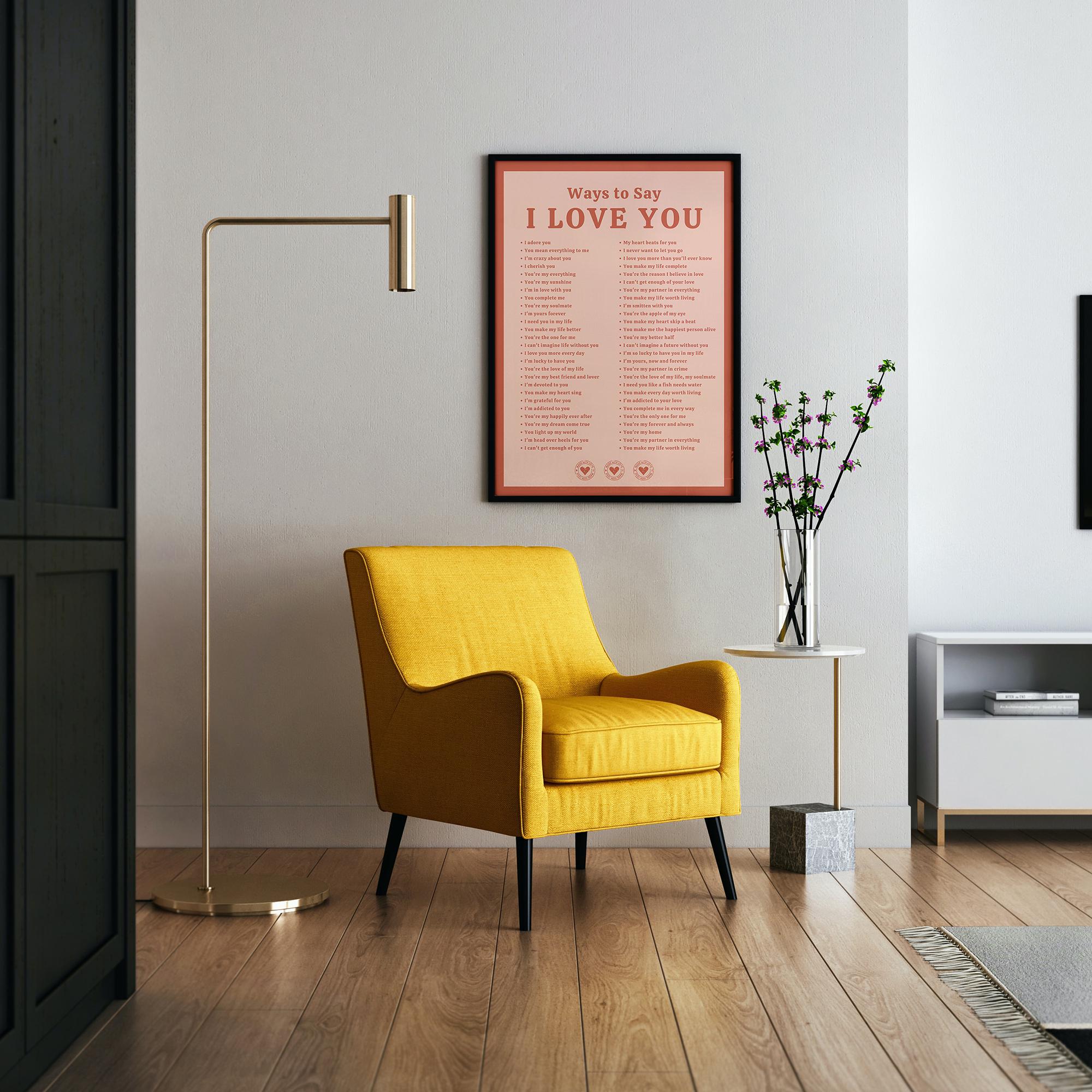 Romantic 'Ways to Say I Love You' Poster - Museum-Quality Print in Premium Wood Frame - Perfect for Home Decor & Thoughtful Gifts