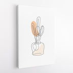 Minimalist Line Art Cactus Print – Modern Boho Wall Art, Abstract Botanical Drawing, Scandinavian Poster, Neutral Aesthetic Decor