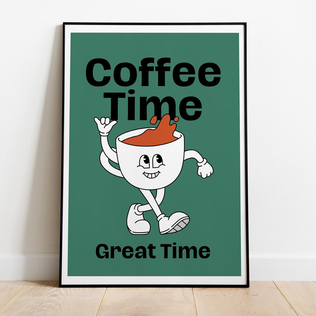 Coffee Time Art Poster - Premium Wooden Frame, Museum-Quality Paper, Sustainable Materials, Ready-to-Hang, Perfect Gift Idea