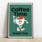 Coffee Time Art Poster - Premium Wooden Frame, Museum-Quality Paper, Sustainable Materials, Ready-to-Hang, Perfect Gift Idea