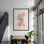 Minimal Botanical Line Art Poster – Modern Flower Wall Art for Living Room, Office & Bedroom – Neutral Wall Decor Print