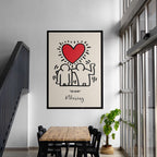 Heart-Themed Framed Poster - Museum-Quality Matte Paper, FSC Certified Sustainable Pine Frame, Shatterproof Plexiglass, 15 Sizes