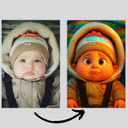 Custom Baby Cartoon Portrait: Personalized Nursery Wall Art