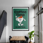 Coffee Time Art Poster - Premium Wooden Frame, Museum-Quality Paper, Sustainable Materials, Ready-to-Hang, Perfect Gift Idea