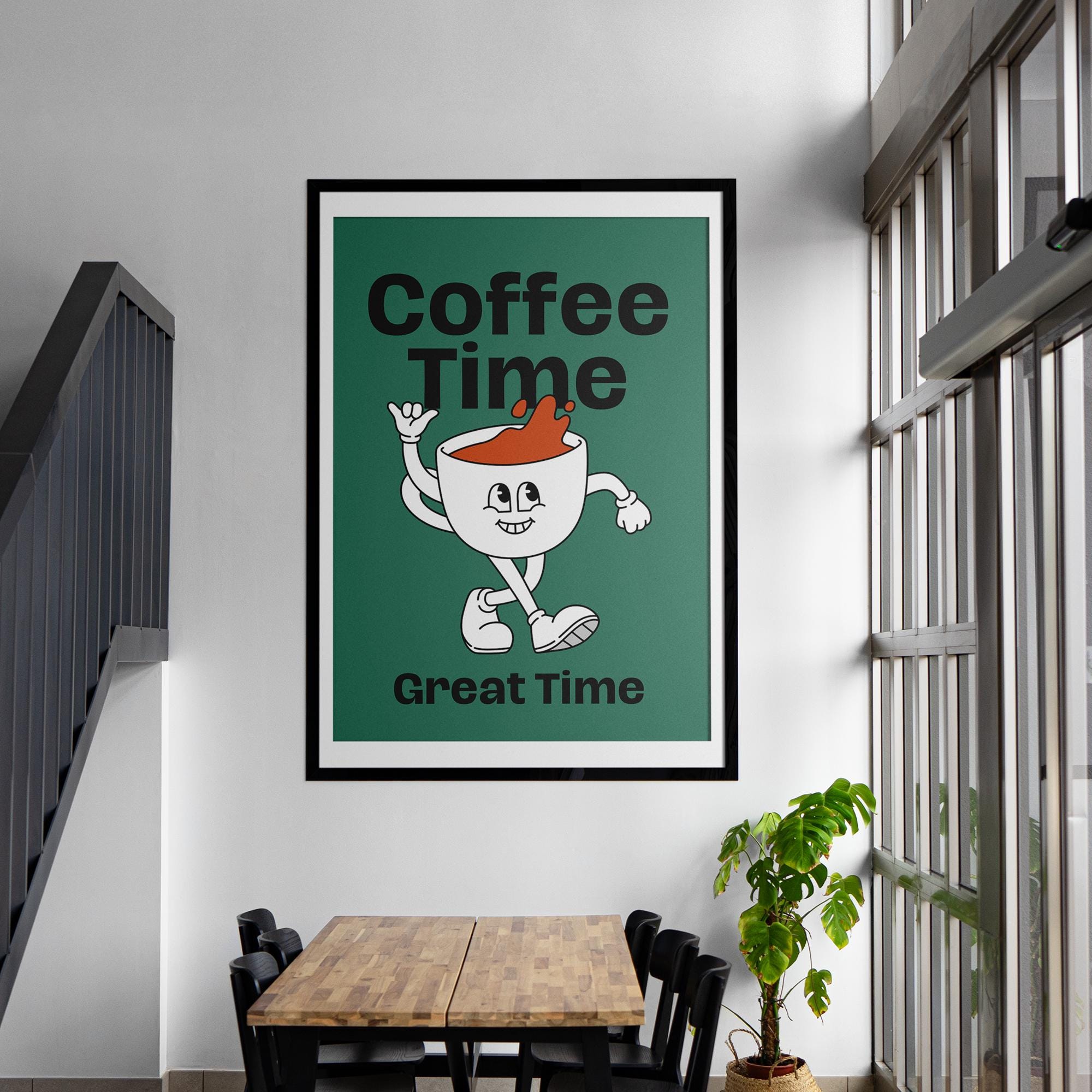 Coffee Time Art Poster - Premium Wooden Frame, Museum-Quality Paper, Sustainable Materials, Ready-to-Hang, Perfect Gift Idea