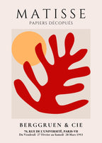 Matisse Red Coral Cutout Poster - Museum-Quality Art Print - Solid Wood Frame - Modern Wall Art - Ready to Hang