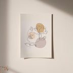 Modern One Line Face Art Print – Minimalist Floral Abstract Wall Art, Neutral Boho Canvas & Framed Poster, Aesthetic Home Decor
