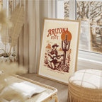 Arizona Cowboy Digital Print | Western Wall Art | Instant Download | Guitar & Cactus Art | Rustic Desert Decor | High-Quality PDF