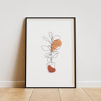 Minimalist Botanical Line Art Print – Abstract Plant Drawing, Modern Boho Wall Art, Scandinavian Poster, Neutral Aesthetic Decor