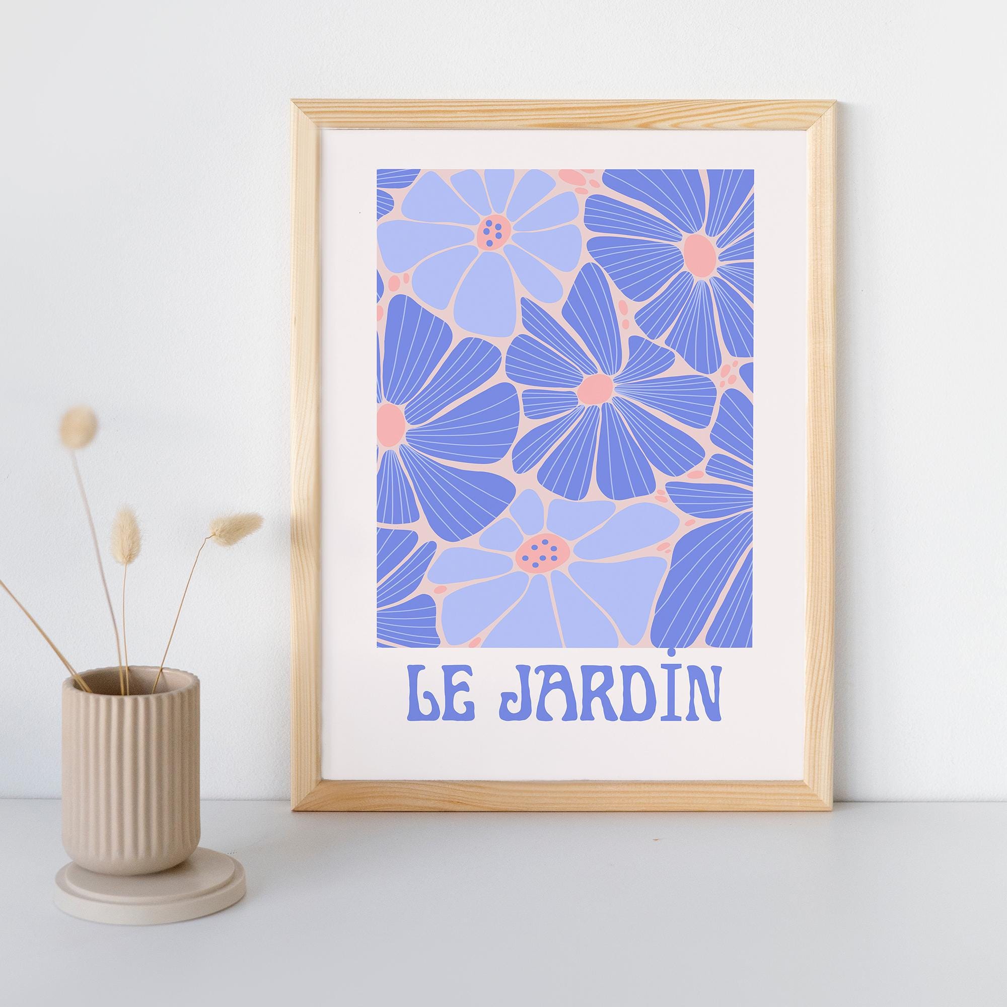 Le Jardin Floral Poster - Museum-Quality Art with Durable Pine Frame, Shatterproof Plexiglass, Eco-Friendly Paper, Ready to Hang